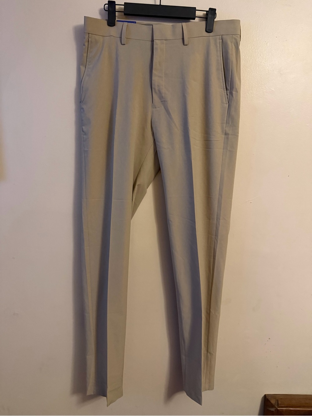 Haggar Men's Flat-Front Dress Pants in Beige